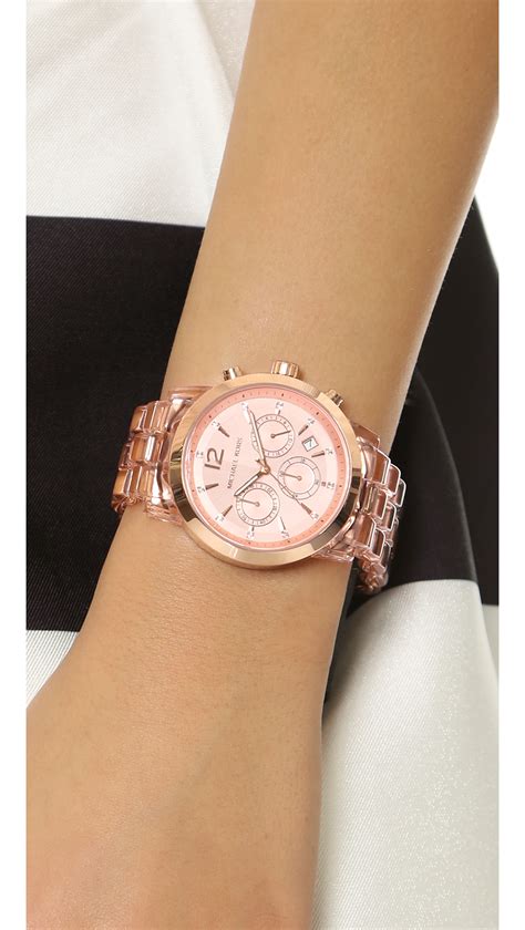 michael kors rose gold chain bracelet watch|Michael Kors rose gold aviators.